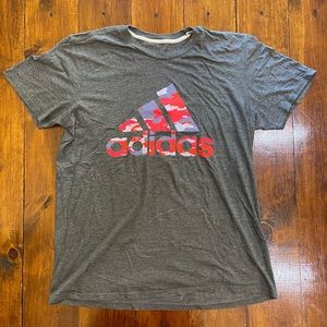 Adidas Shirt Grey Red Camo Size XL